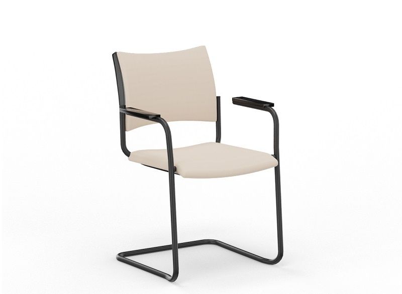 NOWY STYL - INTRATA VISITOR Krzesło konferencyjne V-31 CFBL-ARM | Oparcie tapicerowane | Na płozie | Podłokietniki