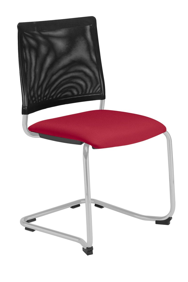 NOWY STYL - INTRATA VISITOR Krzesło konferencyjne V-32 CFBL-NA | Oparcie siatkowe | Na płozie