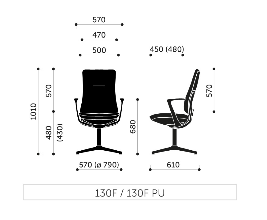 PROFIM - VIOLLE Krzesło konferencyjne 130F | Oparcie tapicerowane