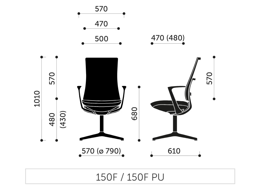 PROFIM - VIOLLE Krzesło konferencyjne 150F | Oparcie siatkowe