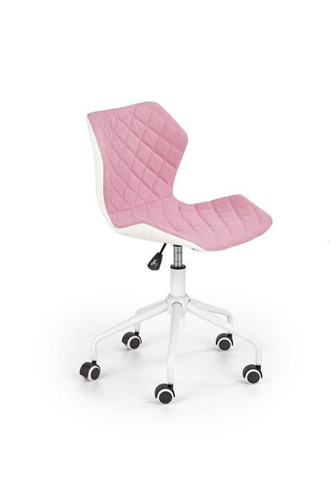HALMAR - MATRIX 3 Fotel Obrotowy | Biały tył | Różowy