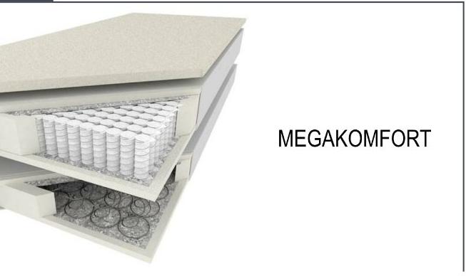 MEBLE BEST - TARRAGONA Megacomfort Łóżko kontynentalne z tradycyjnym pojemnikiem na pościel 160x200