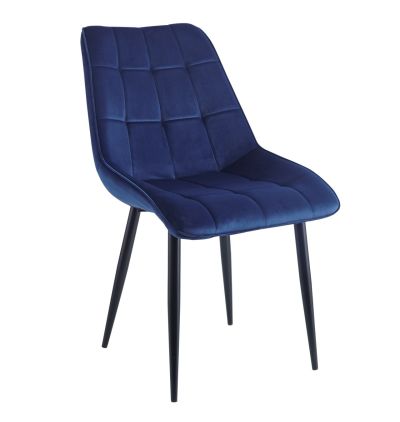 FURNITEX - J262-1 Krzesło | Velvet | Niebieskie | Nogi czarne