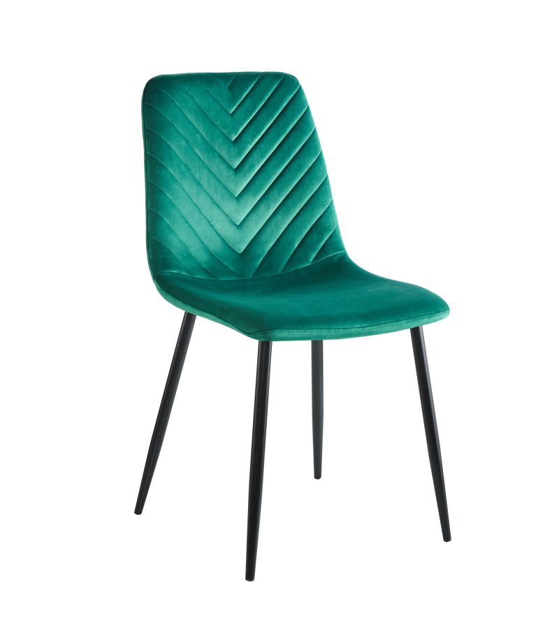 FURNITEX - K5-FX Krzesło | Velvet | Zielone | Nogi czarne