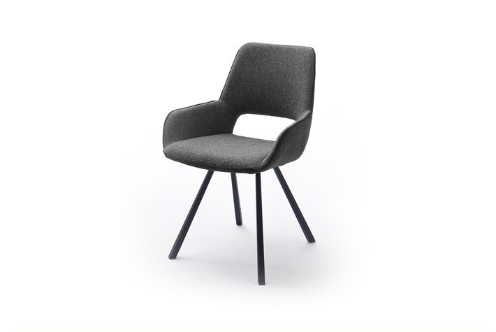 MC AKCENT - PARANA Krzesło | Czarny melanż | Nogi graniaste lakier antracyt mat | P14A81CH