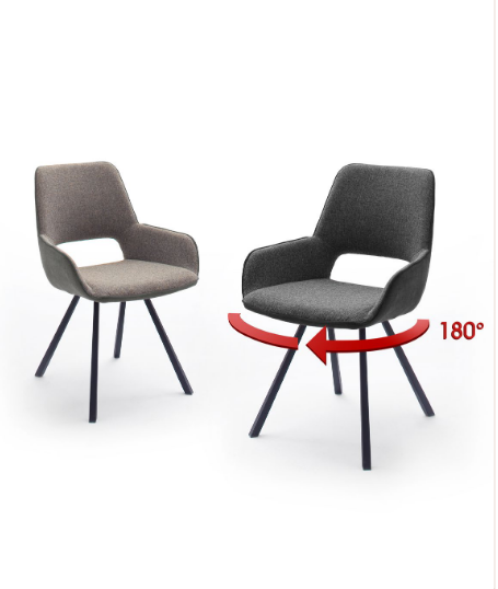 MC AKCENT - PARANA 2 Krzesło obrotowe | Szary melanż | Nogi graniaste lakier antracyt mat | P24A81MN
