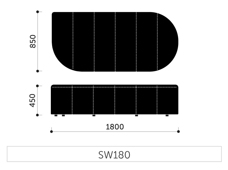 PROFIM - REVO Siedzisko szerokie SW180 | długość 180 cm