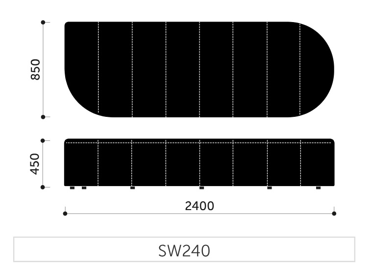 PROFIM - REVO Siedzisko szerokie SW240 | długość 240 cm