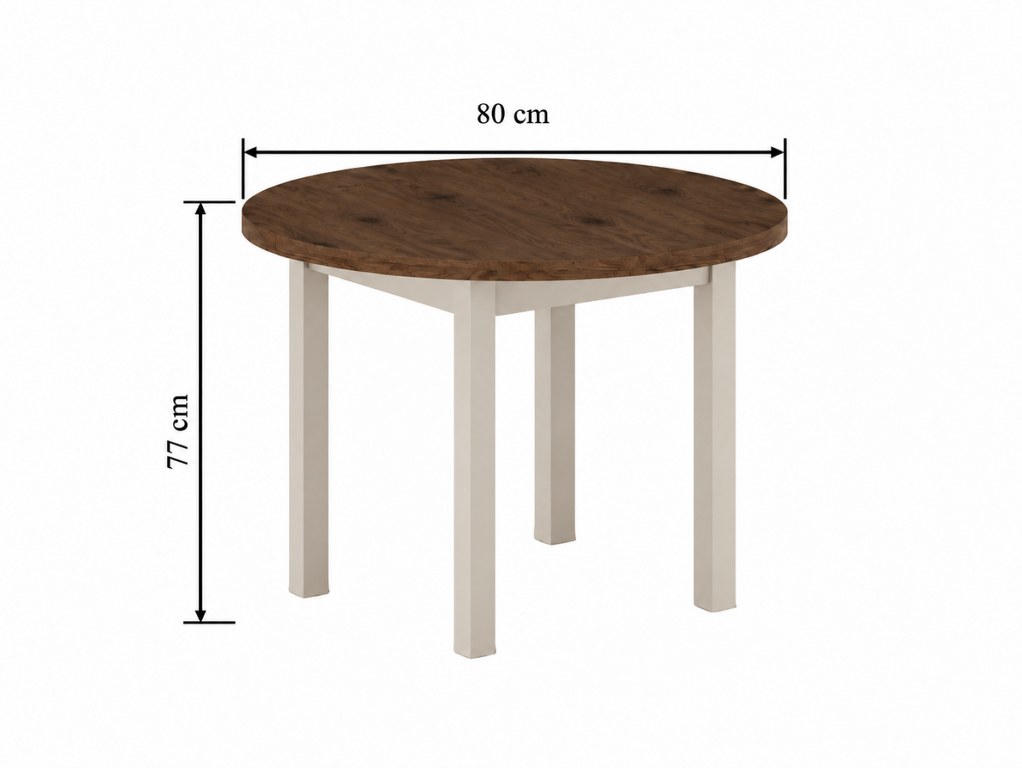 FURNITEX - ST24-FX (80) Stół okrągły | orzech Elegant + kaszmir | Fi80