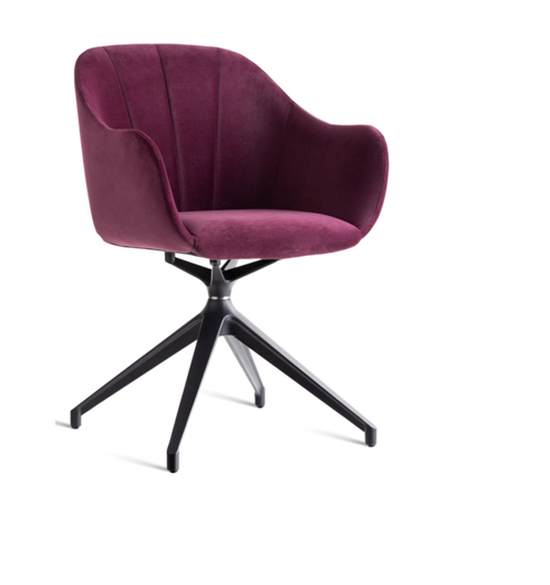 HALEX - RITZ Krzesło | Stelaż aluminiowy obrotowy czarny