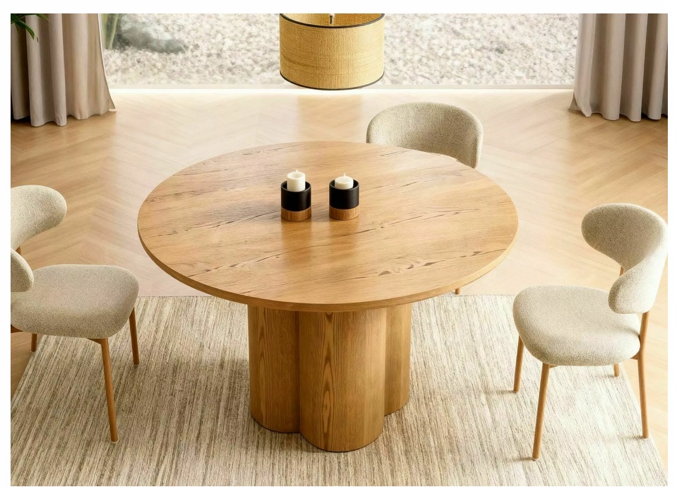 SIGNAL - ROSALIA Stoł fi 120cm | Dąb
