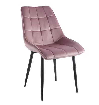 FURNITEX - J262-1 Krzesło | Velvet | Różowe | Nogi czarne