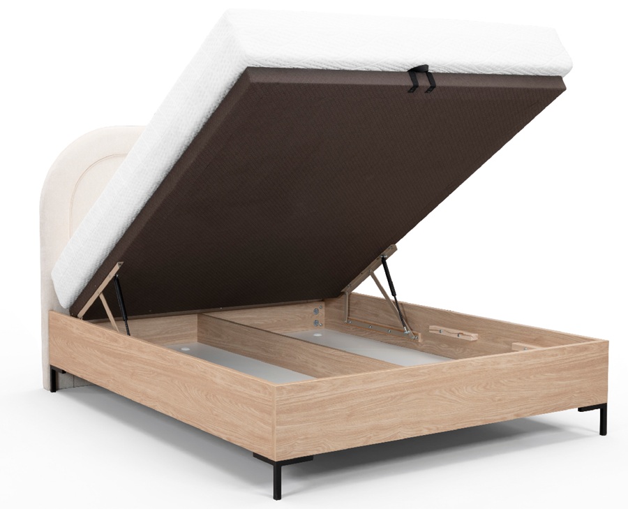 NEW ELEGANCE - NEW ELEGANCE SLIM WOOD na nóżkach | Łóżko kontynentalne z pojemnikiem | Wezgłowie N | 140x200