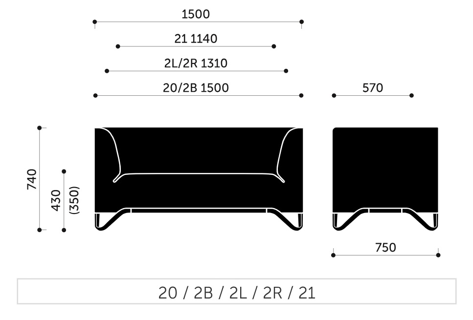 PROFIM - SOFTBOX Sofa 2L | 2 siedziska | Podłokietnik Lewy