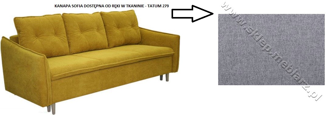 LIVEO - SOFIA Kanapa z funkcją spania i pojemnikiem na pościel DOSTĘPNA OD RĘKI | tkanina Tatum 279