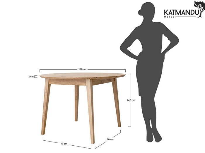 KATMANDU MEBLE - ORBETELLO Stół okrągły 110 | Dąb | KULS90T
