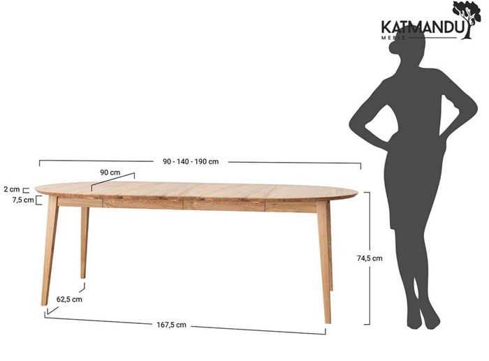 KATMANDU MEBLE - ORBETELLO Stół okragły rozkładany 90-190 | Tabacco | KULSR902x50T
