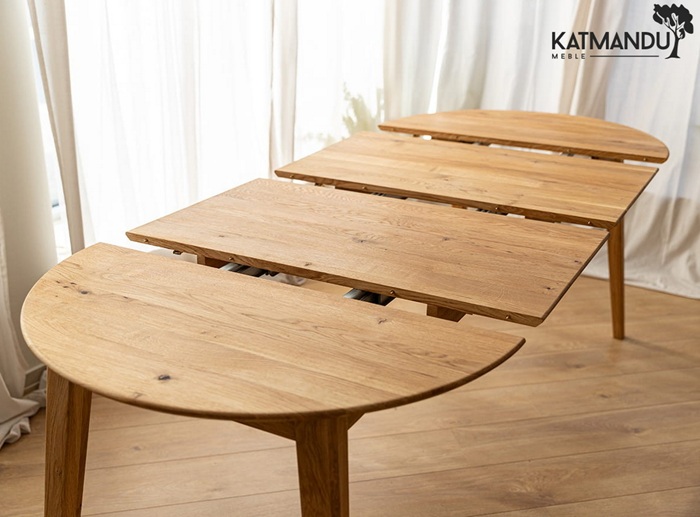 KATMANDU MEBLE - ORBETELLO Stół okragły rozkładany 90-190 | Dąb | KULSR902x50