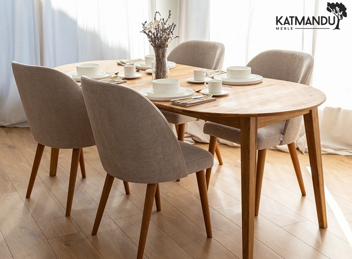 KATMANDU MEBLE - ORBETELLO Stół okragły rozkładany 90-190 | Dąb | KULSR902x50