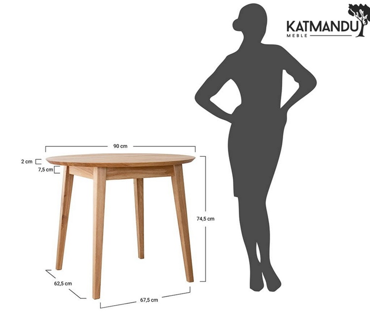 KATMANDU MEBLE - ORBETELLO Stół okragły 90 | Dąb | KULS90