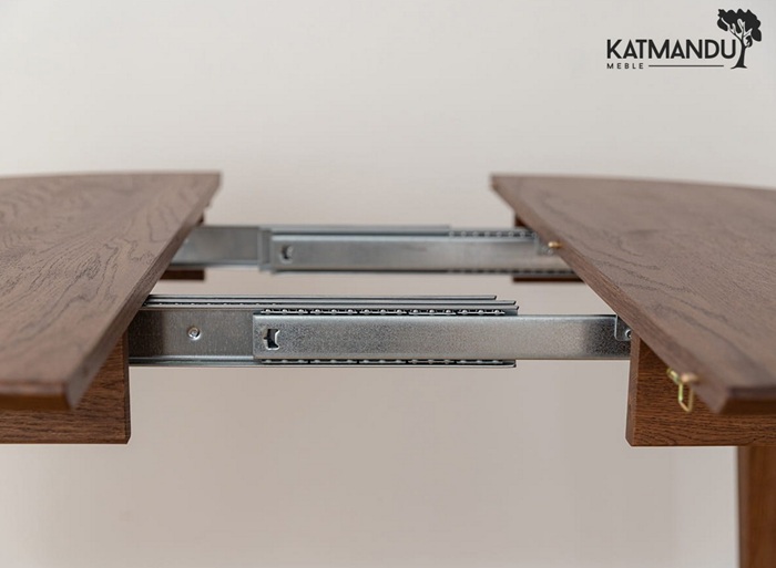 KATMANDU MEBLE - ORBETELLO Stół okragły rozkładany 90-190 | Tabacco | KULSR902x50T