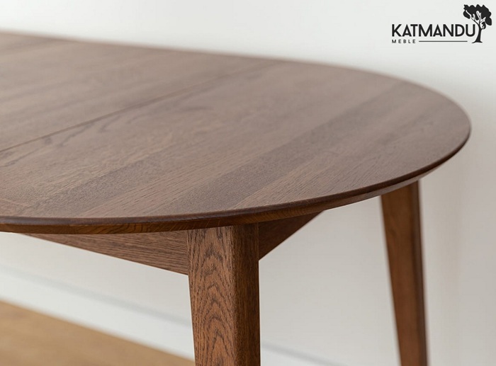 KATMANDU MEBLE - ORBETELLO Stół okragły rozkładany 90-140 | Tabacco | KULSR9050T