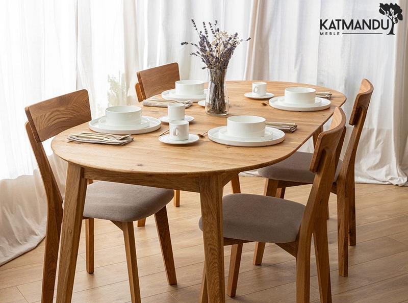KATMANDU MEBLE - ORBETELLO Stół okragły rozkładany 90-190 | Dąb | KULSR902x50