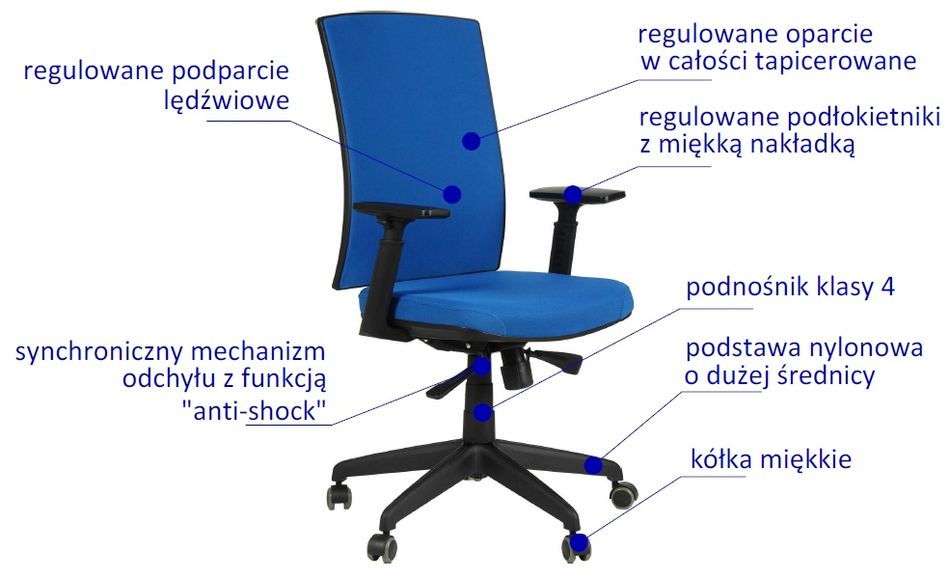 STEMA - Fotel obrotowy KB-8922B | Niebieski