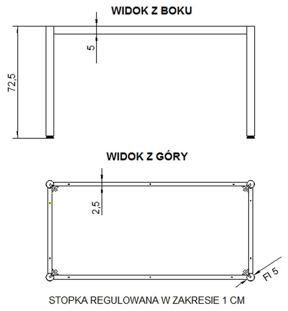 STEMA - Stelaż ramowy do biurka lub do stołu NY-A057-116-O | 116 x 66 cm