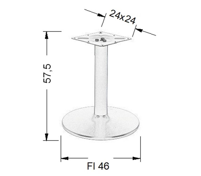 STEMA - Podstawa do stolika NY-B005 | Chromowana | Wysokość 57,5 cm