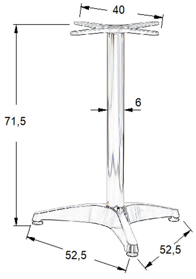 STEMA - Podstawa do stolika SH-7002/A | Aluminiowa | Wysokość 71,5 cm