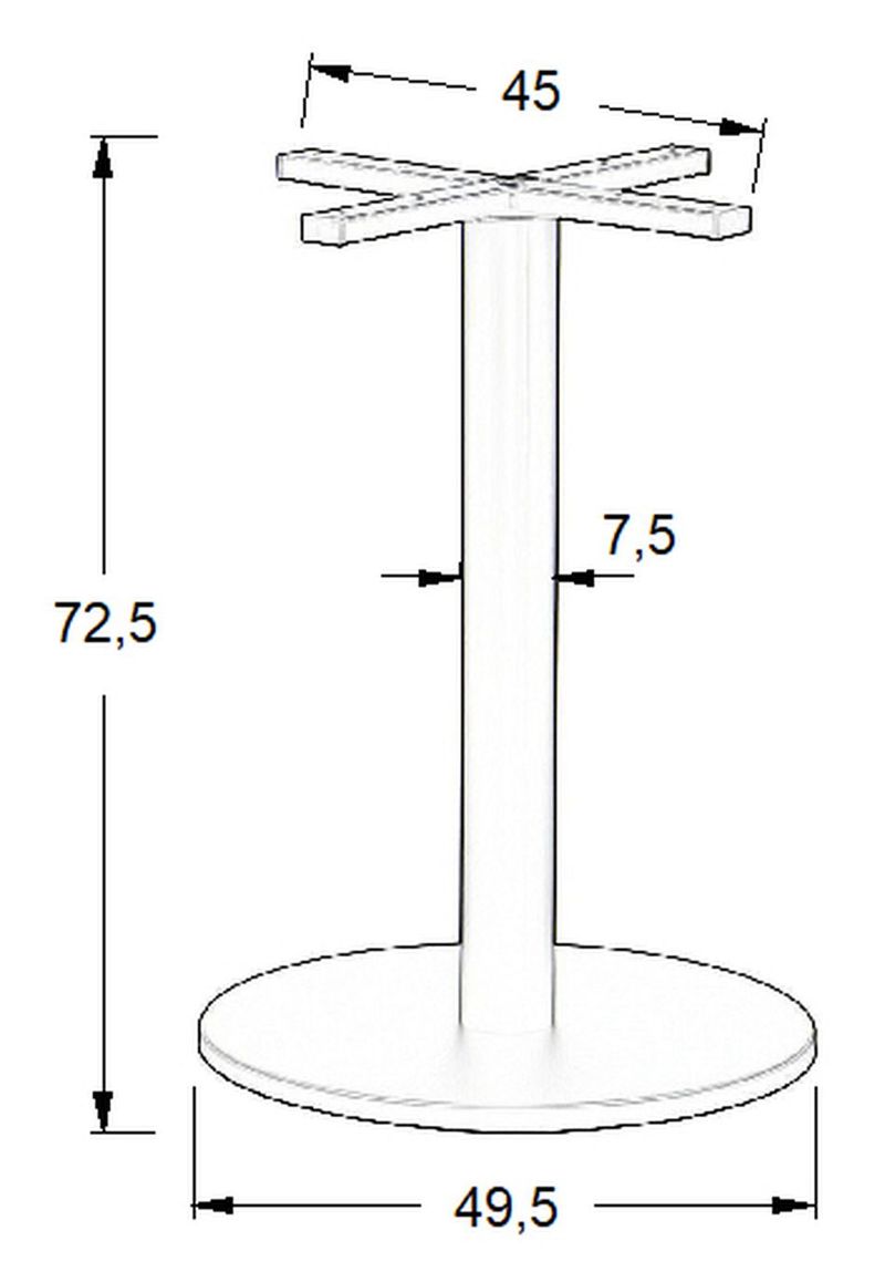 STEMA - Podstawa do stolika SH-5001-7/B | Metalowa | Wysokość 72,5 cm