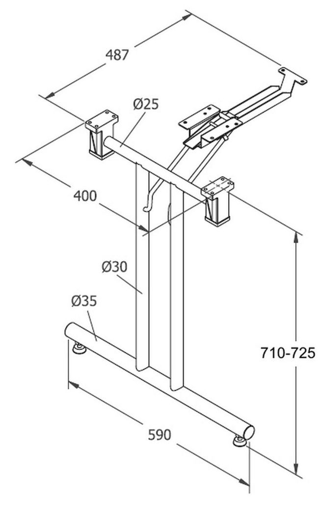 STEMA - Składane nogi do biurka lub do stołu SC-921 | Chrom | 48 cm