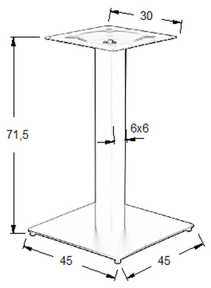 STEMA - Podstawa do stolika SH-2002-1/S/6 | Stal nierdzewna | Szczotkowana | Wysokość 71,5 cm