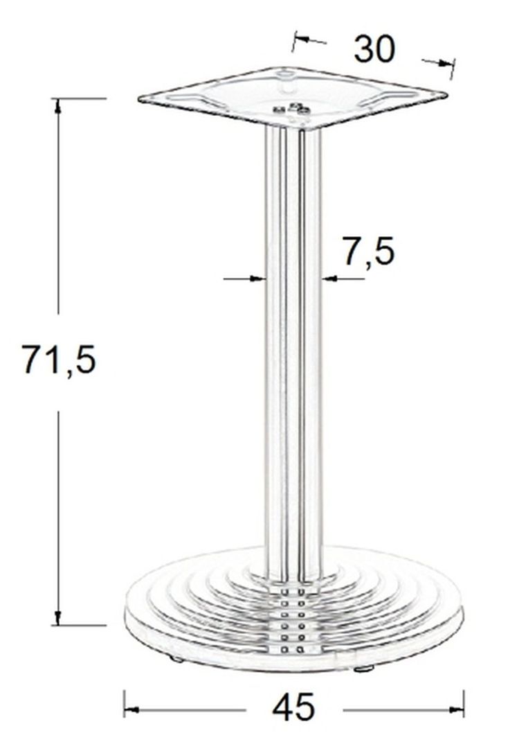 STEMA - Podstawa do stolika SH-2013/S | Stal nierdzewna | Wysokość 71,5 cm
