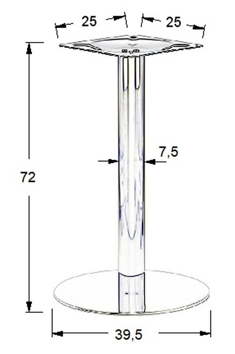 STEMA - Podstawa do stolika SH-3001-1/S | Stal nierdzewna | Szczotkowana | Wysokość 72 cm