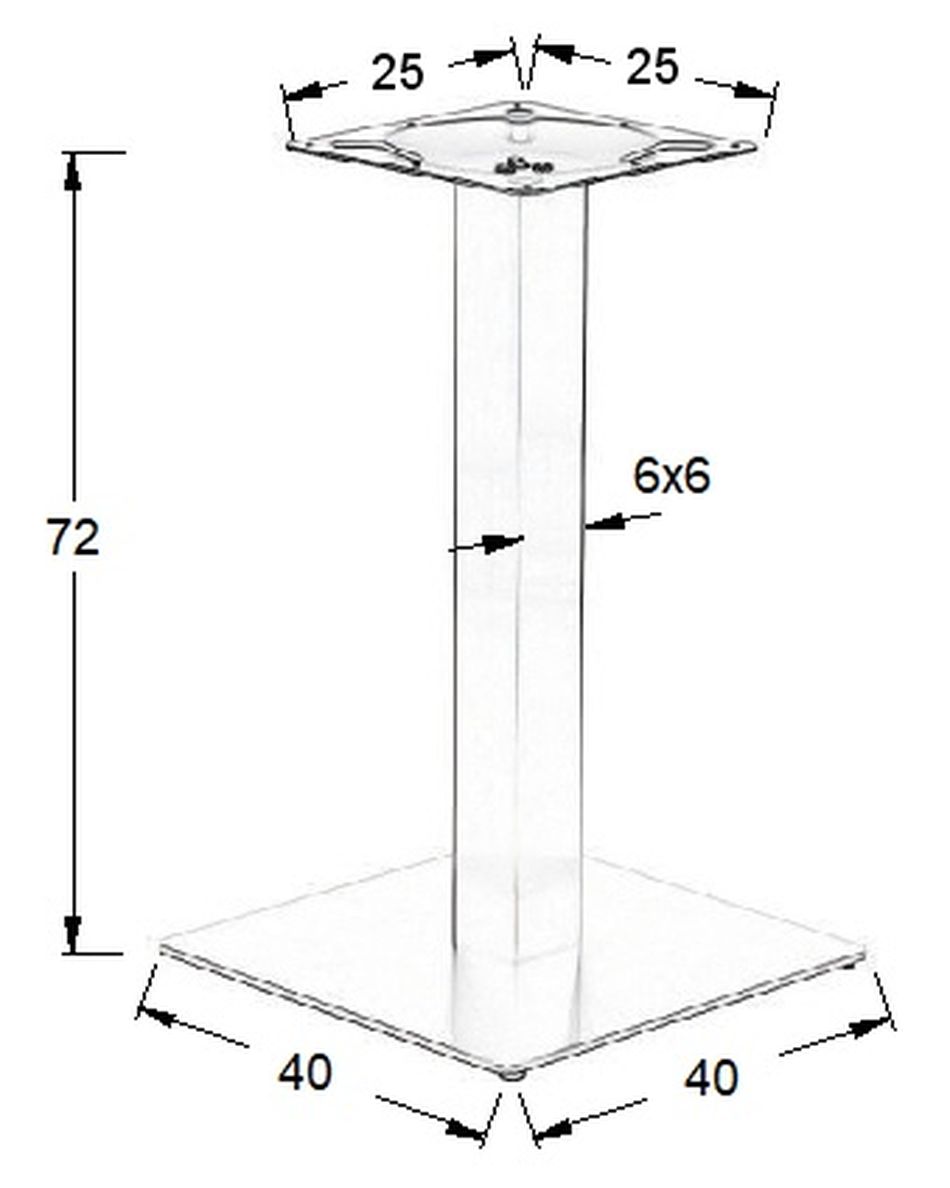 STEMA - Podstawa do stolika SH-3002-1/60/P | Stal nierdzewna | Polerowana | Wysokość 72 cm