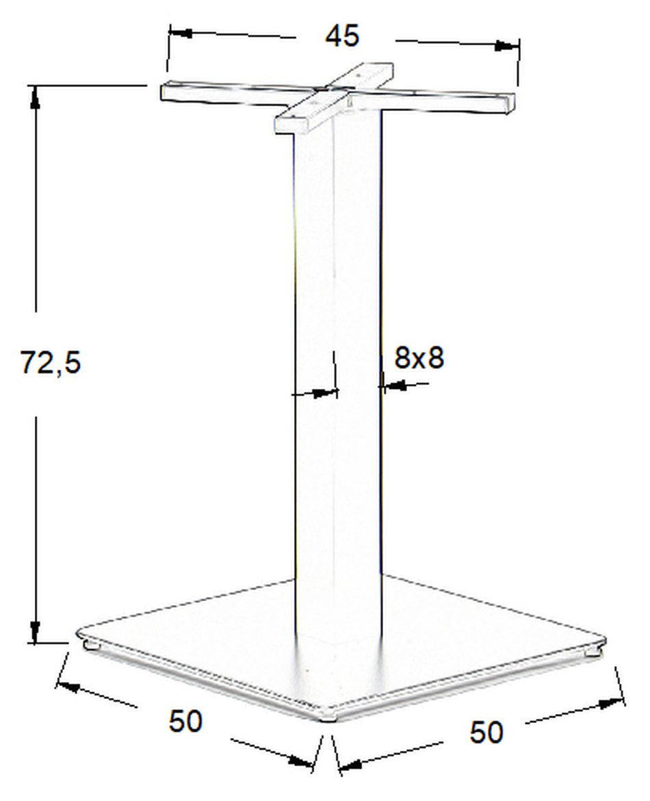 STEMA - Podstawa do stolika SH-3002-6/P | Stal nierdzewna | Polerowana | Wysokość 72,5 cm
