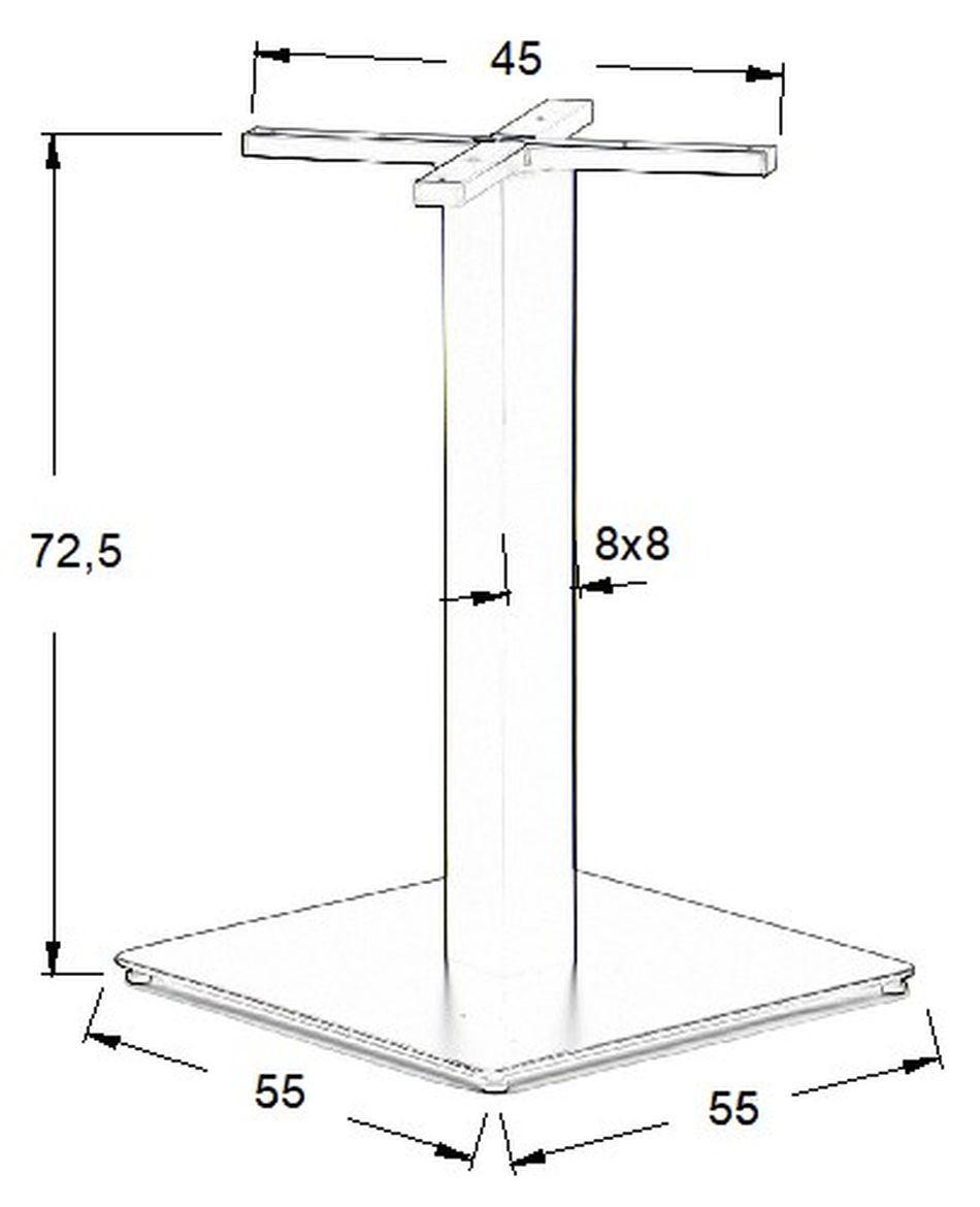 STEMA - Podstawa do stolika SH-3002-7/P | Stal nierdzewna | Polerowana | Wysokość 72,5 cm