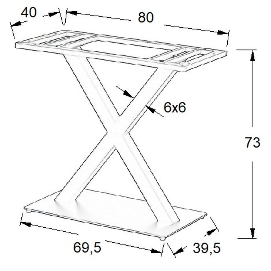 STEMA - Podstawa do stolika SH-3007-2/B | Metalowa | Wysokość 73 cm