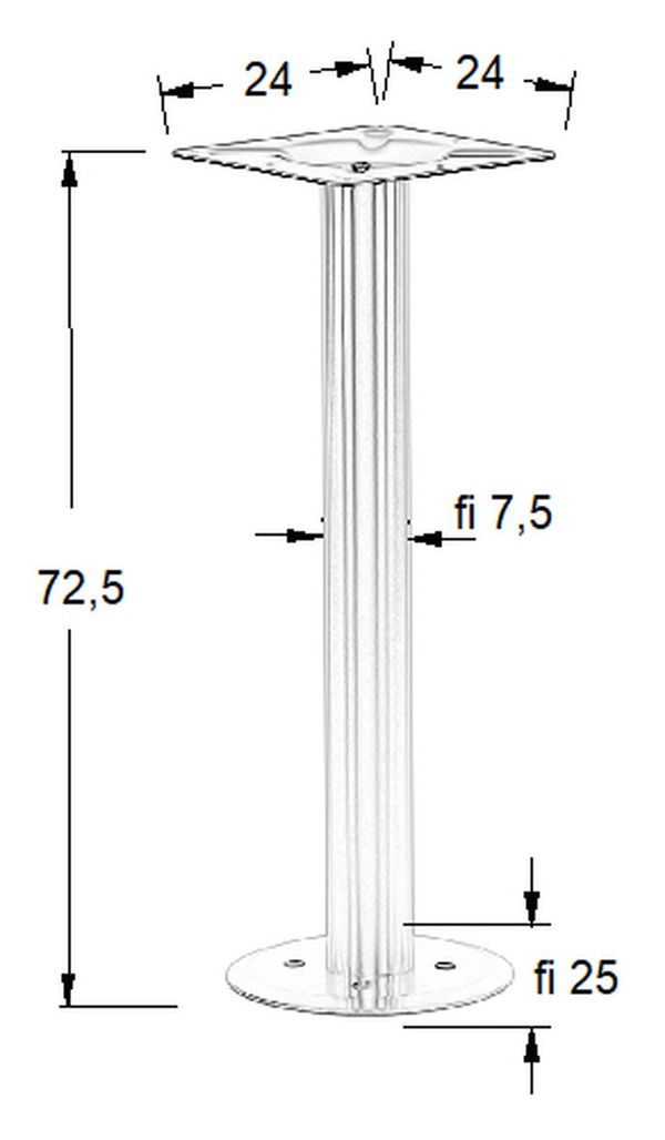 STEMA - Podstawa do stolika SH-3017-2/S | Mocowana do podłoża | Wysokość 72,5 cm