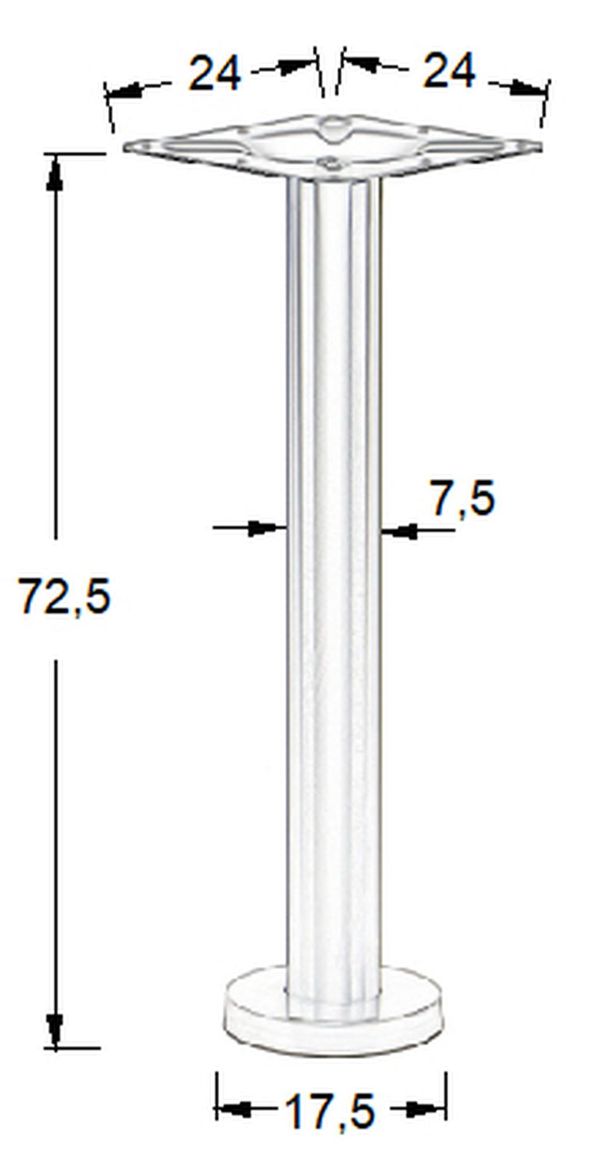 STEMA - Podstawa do stolika SH-3018-2/B | Mocowana do podłoża | Wysokość 72,5 cm