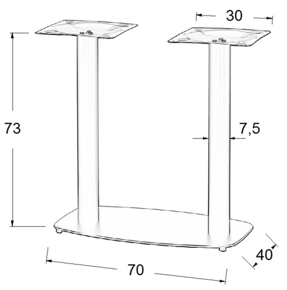 STEMA - Podstawa do stolika SH-3052/B | Metalowa | Wysokość 73 cm