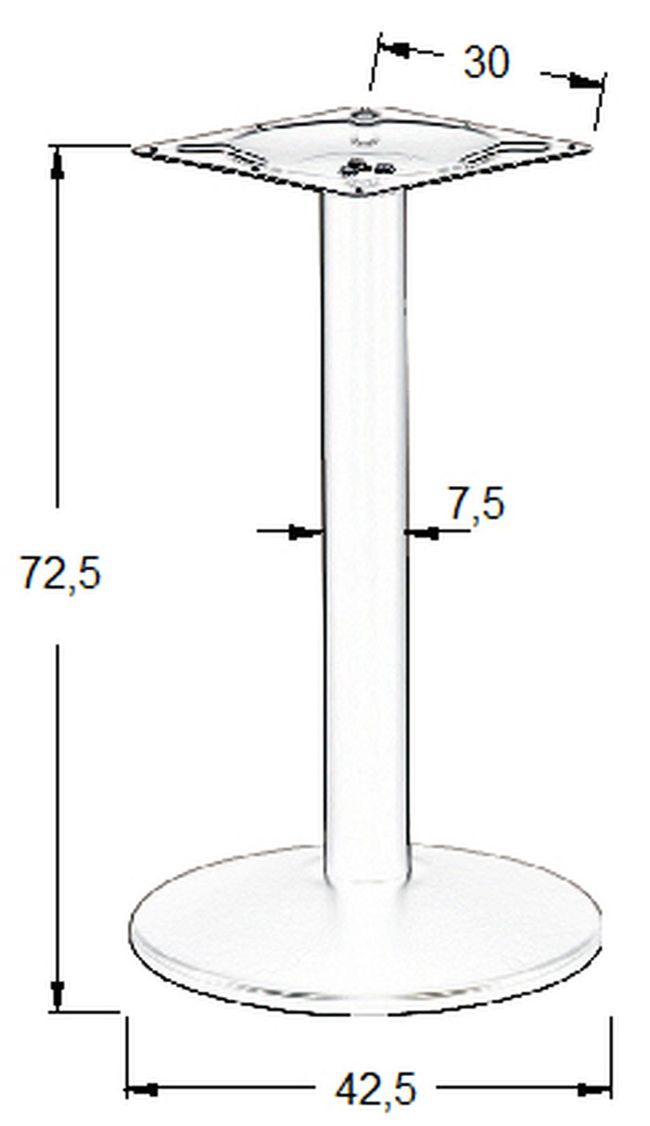STEMA - Podstawa do stolika SH-4003-1/B | Metalowa | Wysokość 72,5 cm