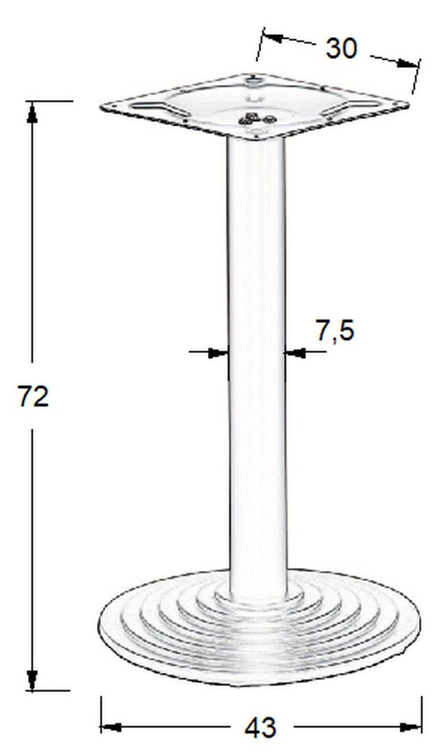 STEMA - Podstawa do stolika SH-5005-1/B | Żeliwna | Wysokość 72 cm