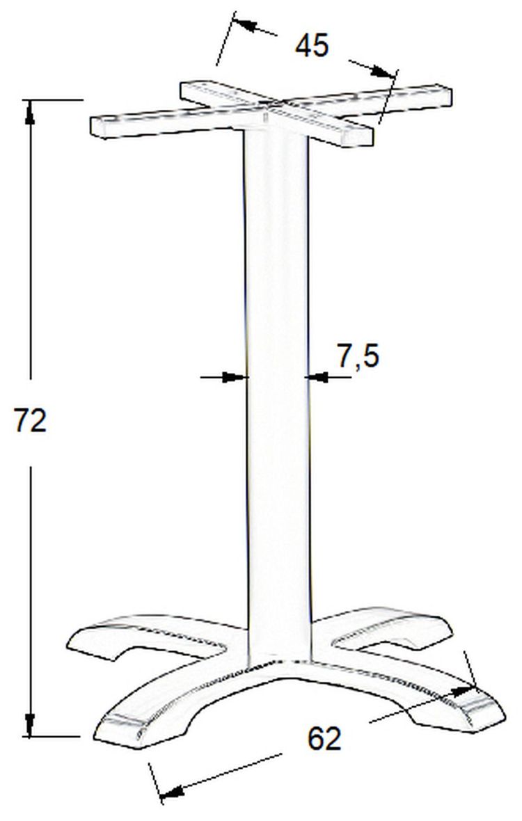STEMA - Podstawa do stolika SH-5009-2/B | Żeliwna | Wysokość 72 cm