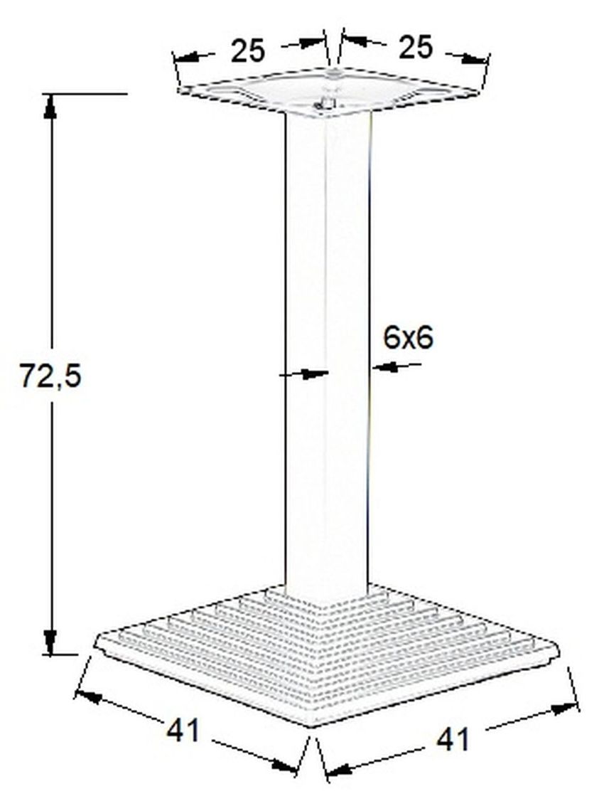 STEMA - Podstawa do stolika SH-5014-1/60/B | Żeliwna | Wysokość 72,5 cm