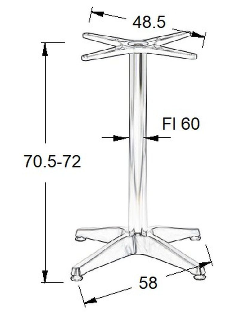 STEMA - Podstawa do stolika SH-7003-1/A | Aluminiowa | Wysokość 70,5 cm