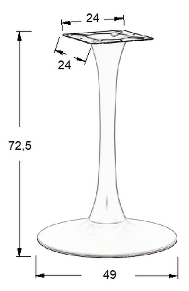 STEMA - Podstawa do stolika SH-9108-1/B | Metalowa | Czarna | Wysokość 72,5 cm
