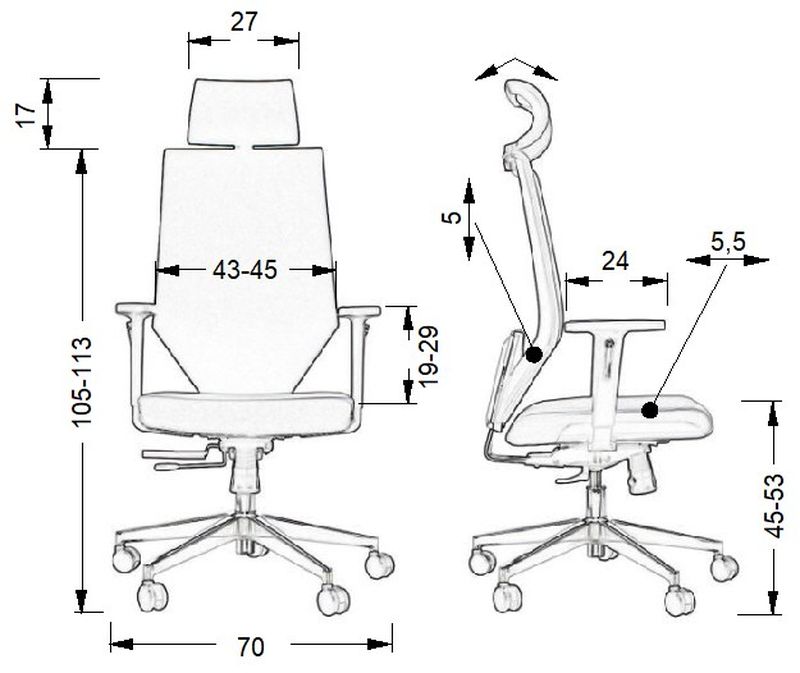 STEMA - Fotel obrotowy ZN-805-C | Tkanina 30 | Z wysuwem siedziska